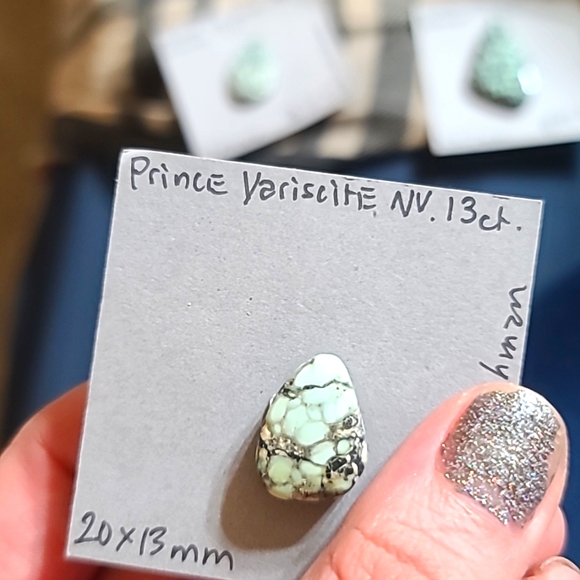 Unbacked 13ct Prince Variscite Cabochon from Nevada 20x13mm - Picture 2 of 5